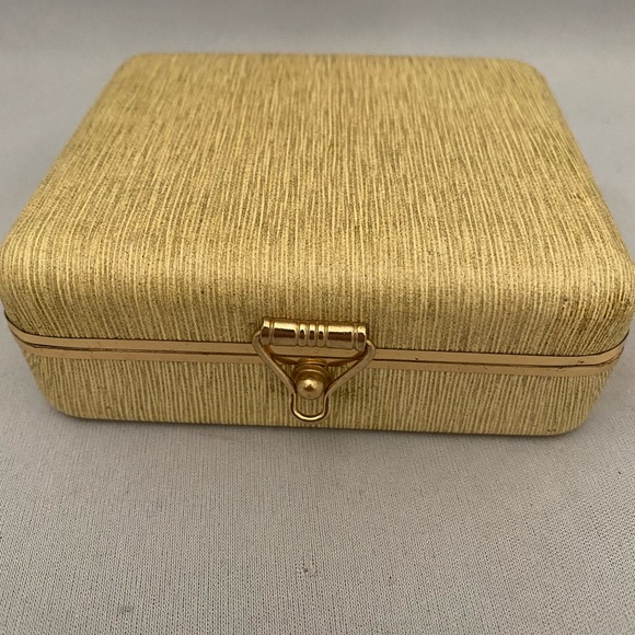 Vintage Anson travel jewelry case gold faux leather - Picture 2 of 5